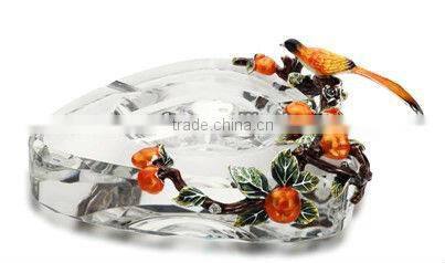 hand craft pewter design crystal ashtray decorative craft luxury crystal ashtray
