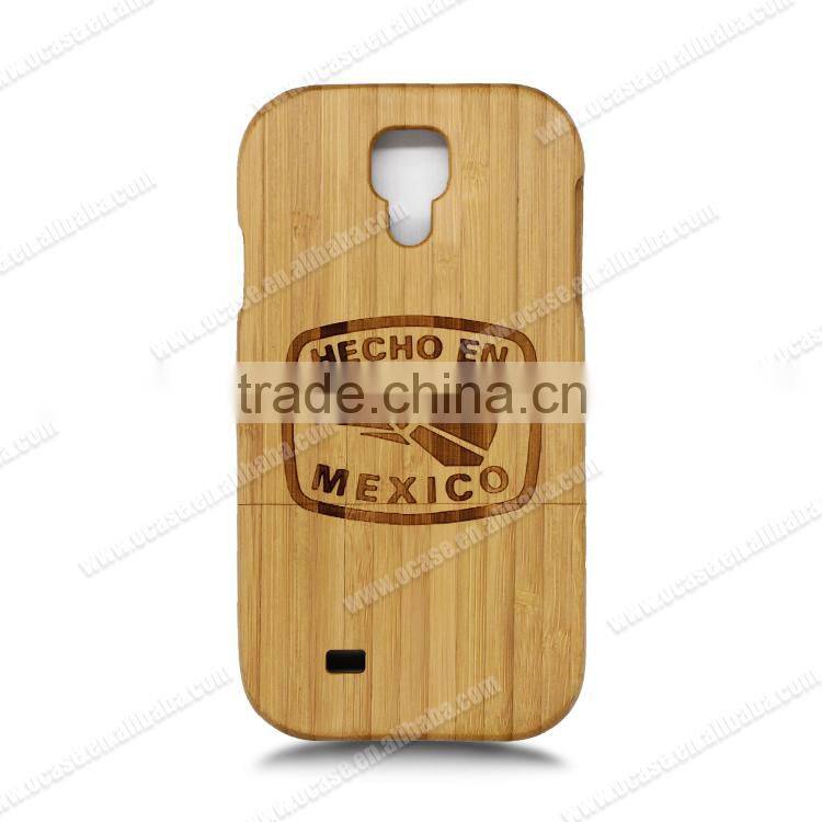 Ocase Laser Engrave Wholesale Wood For Samsung S4 phone Case two parts cell cover