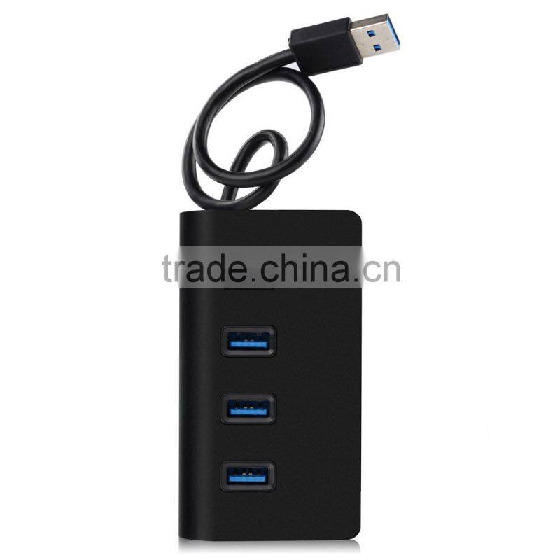 Hot Selling 4 port aluminum usb por hub, 4 port usb 3.0 hub with 30" cable