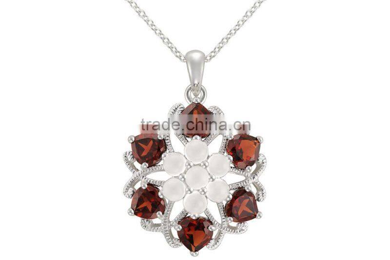 Silver skull pendant jewelry, silver flower pendant necklaces