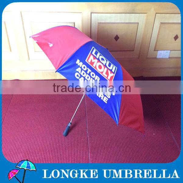 2 fold 30" radius polyester with sliver coating auto open advertising golf umbrella for promotion
