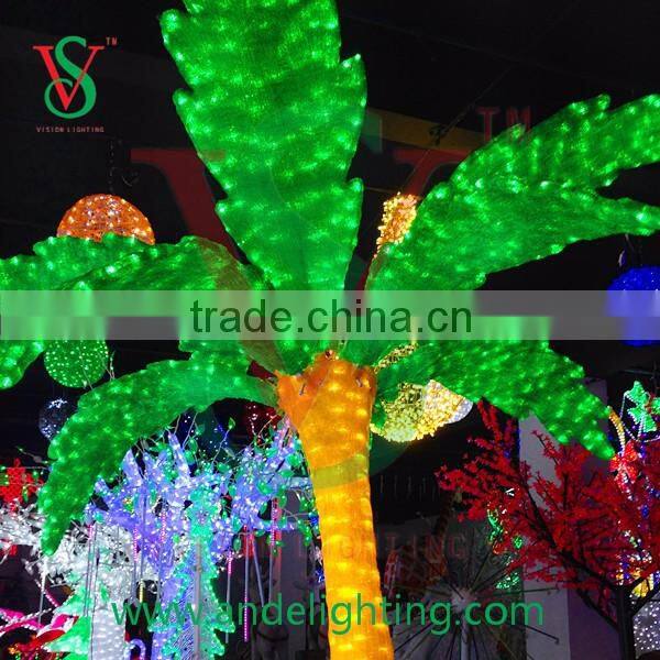 2016 2.6M green artificial outdoor decorative led palm tree lighting