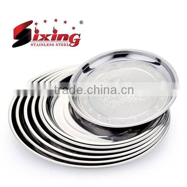 Printed Grape Stainless Steel Round Serving Tray