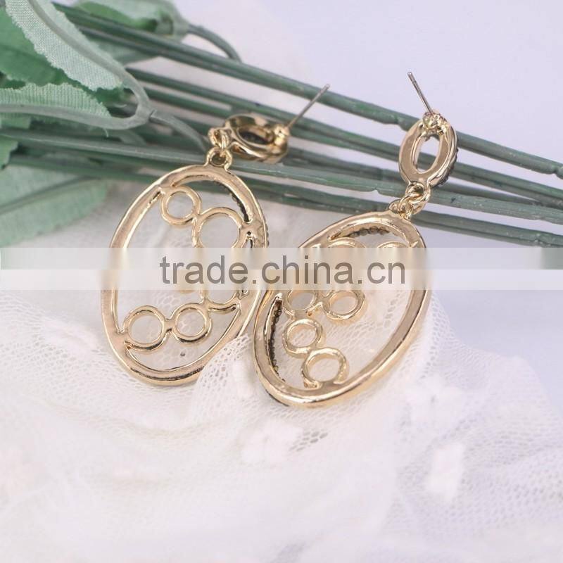 Crysal Paved Boho Style Earring, Latest Earring Design Fashion Gold Plated Earring Studs