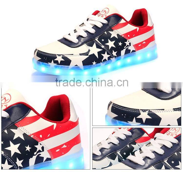 Hot Selling Rechargeable LED Light High Quality Flag Shoes Light Up Shoes
