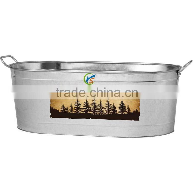 Large Metal Personalized Beverage Galvanized Tub