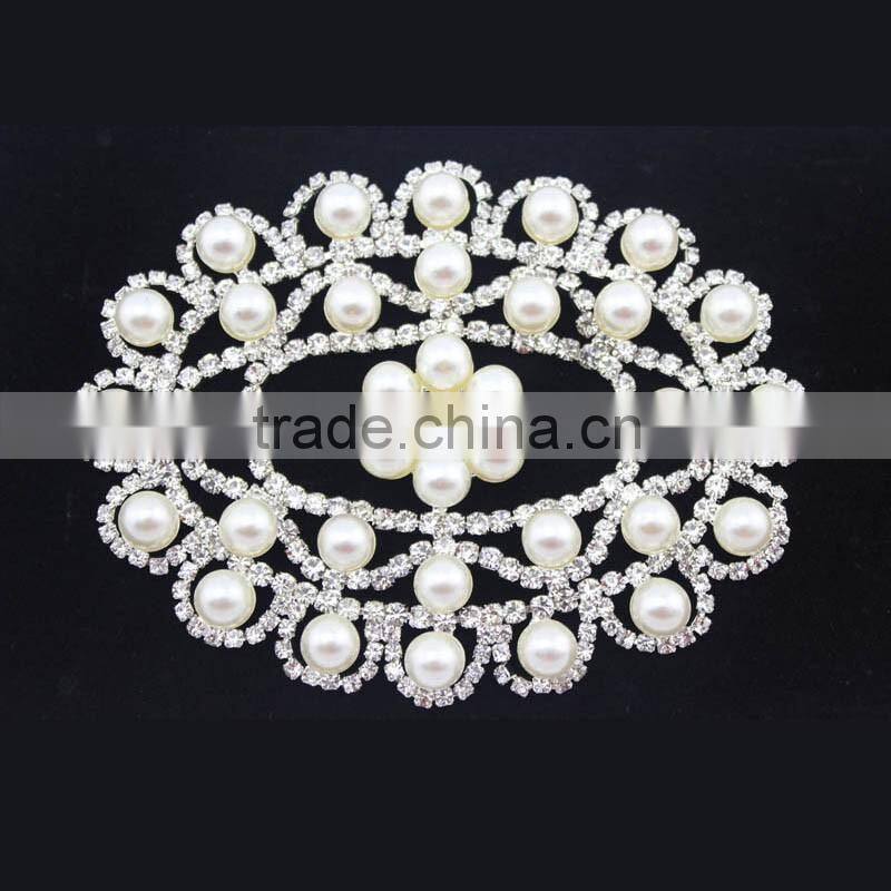 Wholesale iron on rhinestone pearl appliques