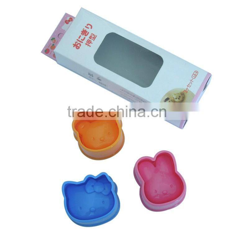 3PCS BENTO RICE ROLL MAKER SET OF RABBIT,BEAR,CAT SHAPED