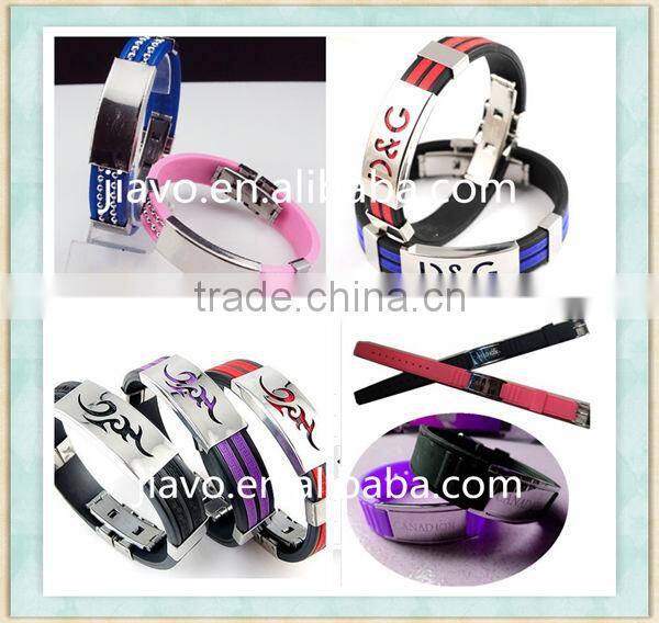 Big sales! titanium metal clasp silicone band