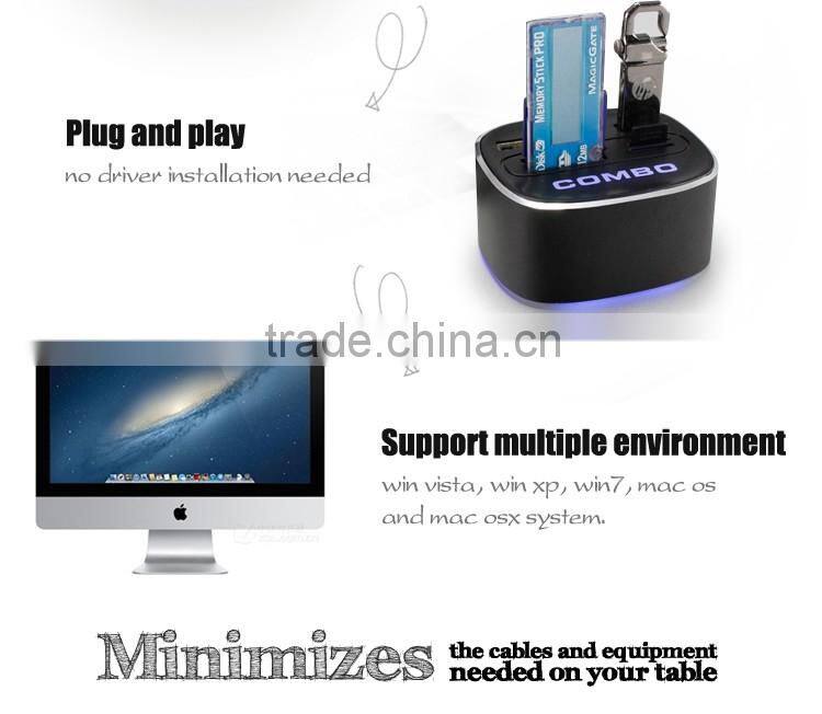 Wholesale factory high quality unique cute style micro 2.0 card reader usb/por hub/usb hub