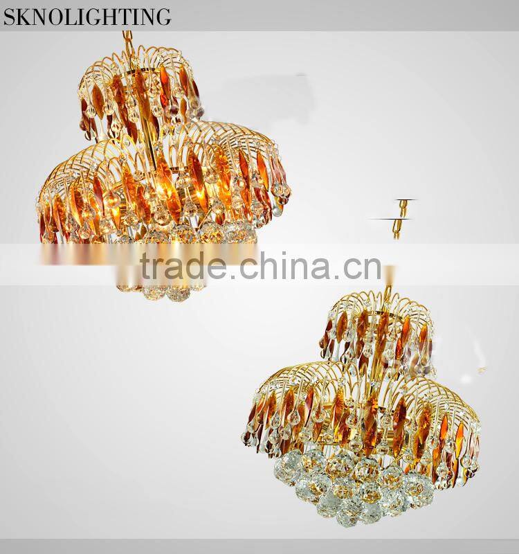 Hot sale european amber crystal pendant chandelier
