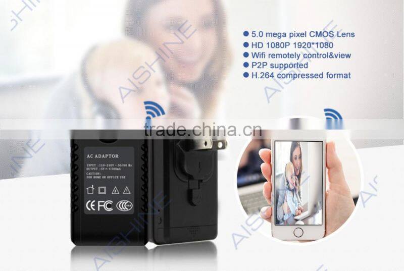 1080P Euro Adapter Camera with Wifi Motion detection Hidden Camera Wifi Control