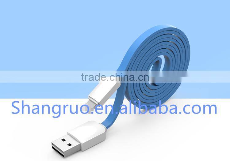 hot sale flat colorful noodle USB charging cable 8pin data cable