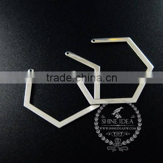 40*34mm silver plated geometric simple pendant charm DIY earrings chandelier jewelry supplies 1820282