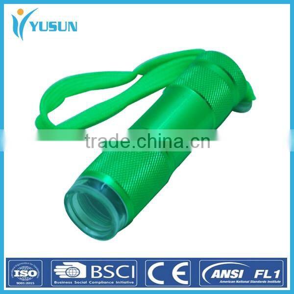 9 led plastic cover aluminum alloy flashlight