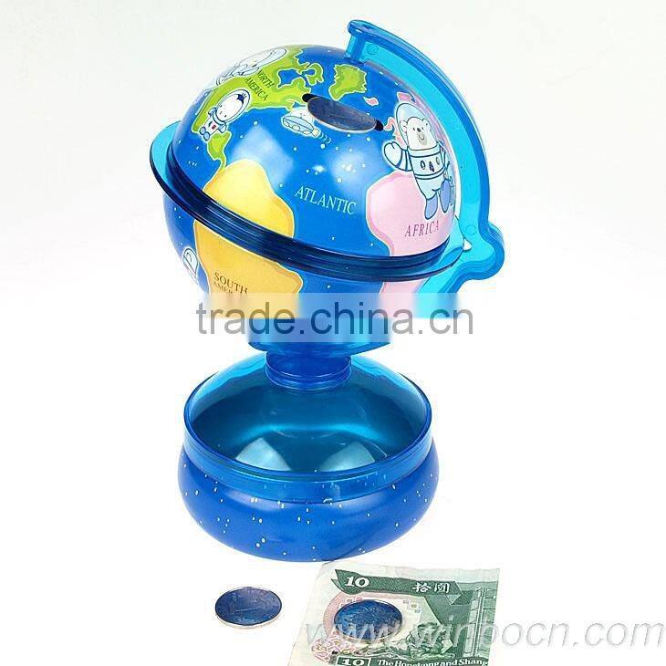 Tin globe-shape kids saving box