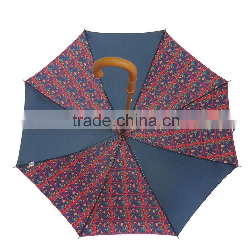 Long wooden shaft fashion long umbrella