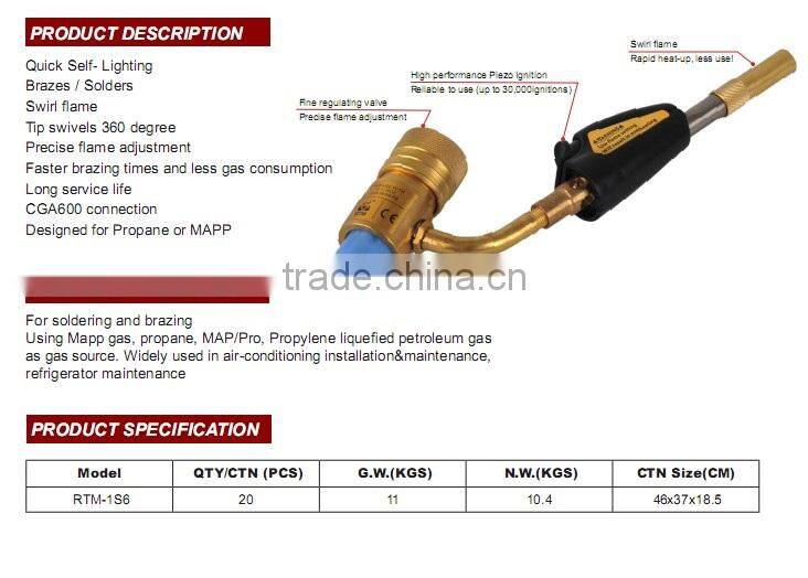 Self lighting brazing hand torch HT-1S6
