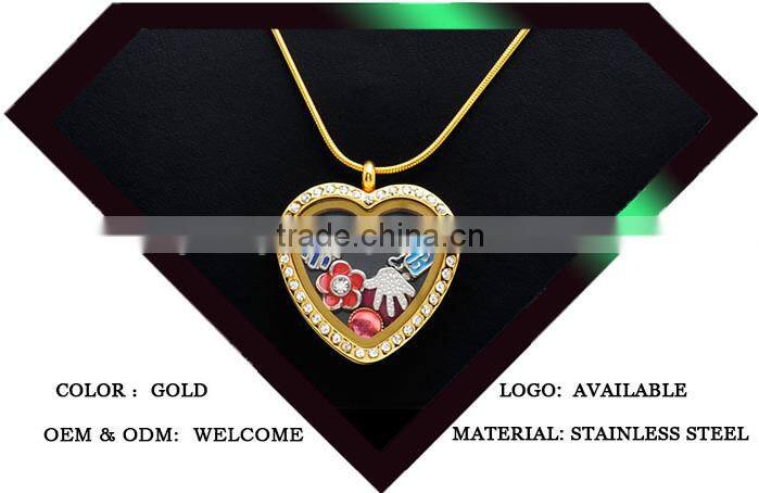 Stainless Steel 316L Jewelry Chain Glass Floating Memory Locket Charms