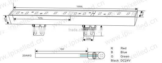 high brightness 24V rgb aluminum housing led light bar warranty 2 years