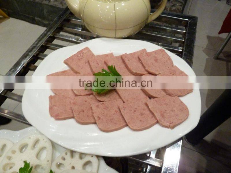 Organic and health luncheon meat in tins with easy open