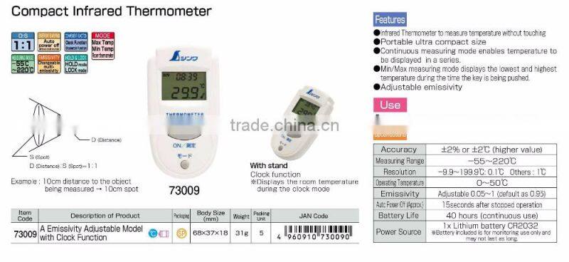 Non-contact Infrared Thermometer Hygrometer Made in Japan