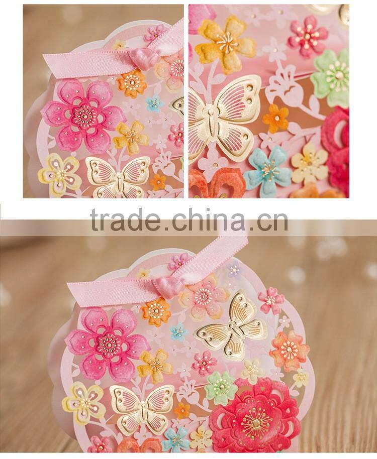 Custom silk butterfly wedding party candy box