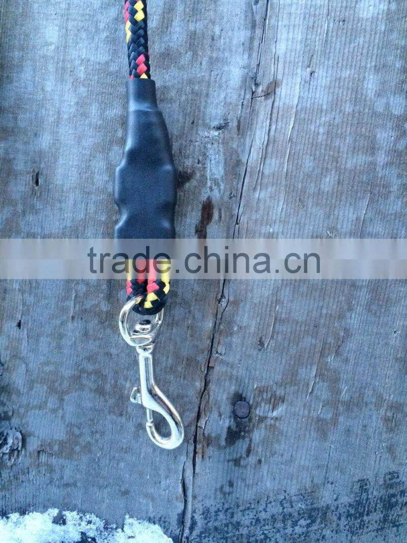 Heavy Duty Climbing Rope Dog Leash - 3/8 Inch Rope - Red and Black/White Line