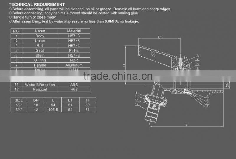 Shandong Supply In-wall Mounted Brass Bibcock Valve Manufacturer Made in China