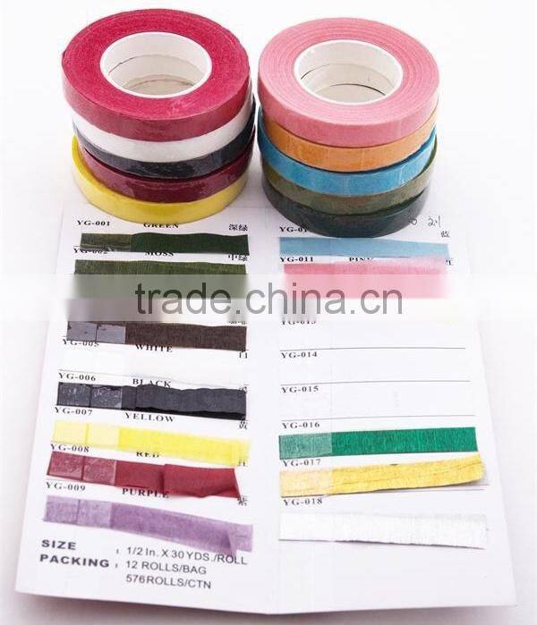 decotation floral tape colors/florist stem wrap tape