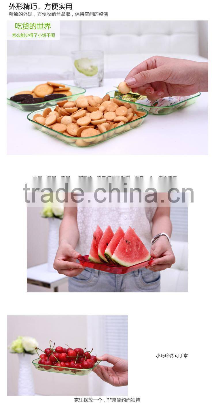 Colored Transparent Snack Dishes/Candy Fruit Holder Plate package of 4pcs