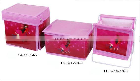 sweet pink mini storage box case set of 3