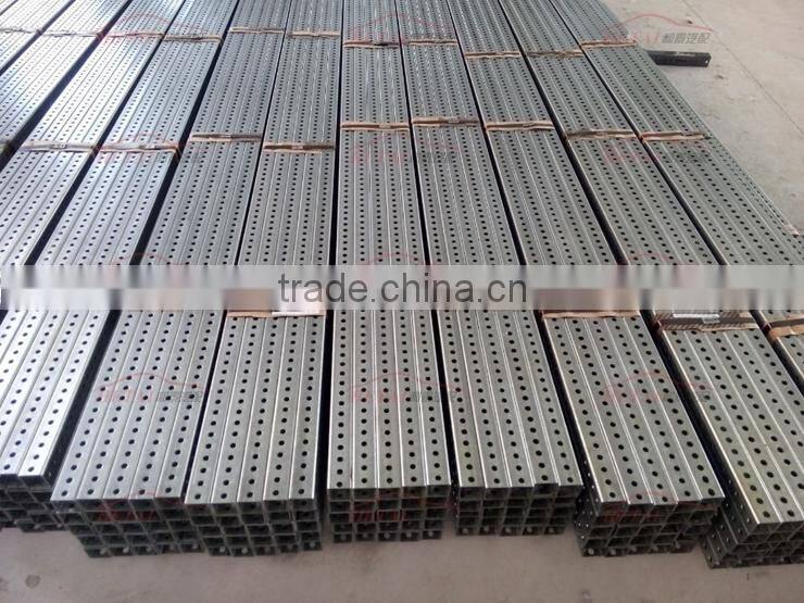 Galvanized square steel road sign post with holes