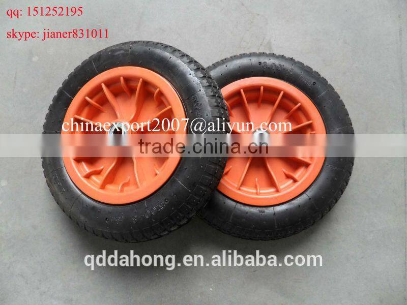 Rubber Tyre with Plastic Rim for Wheelbarrow 3.50-8