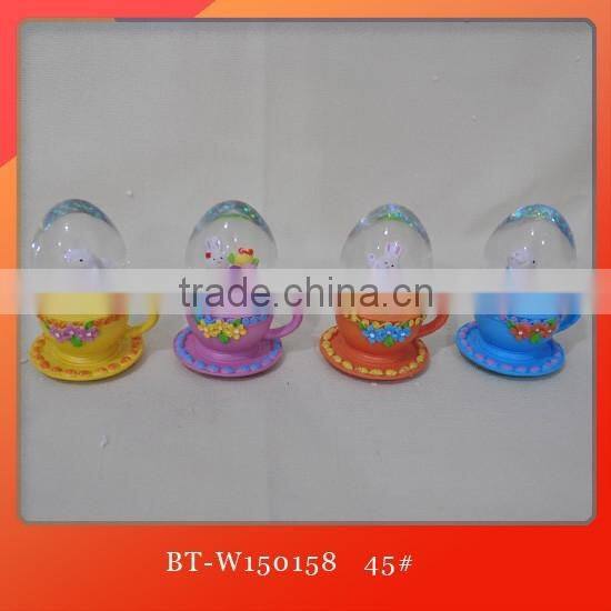 Resin easter snow globe easter bunny water globe crystal snow ball snow globe for easter