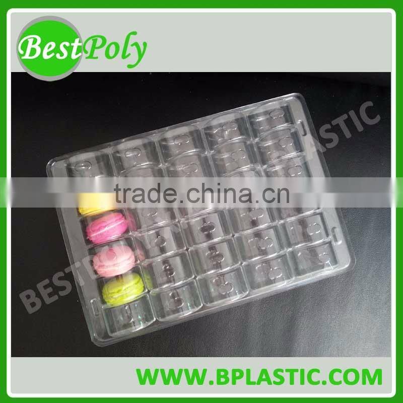 0.55mm clear PET clamshell macaron packaging for christmas