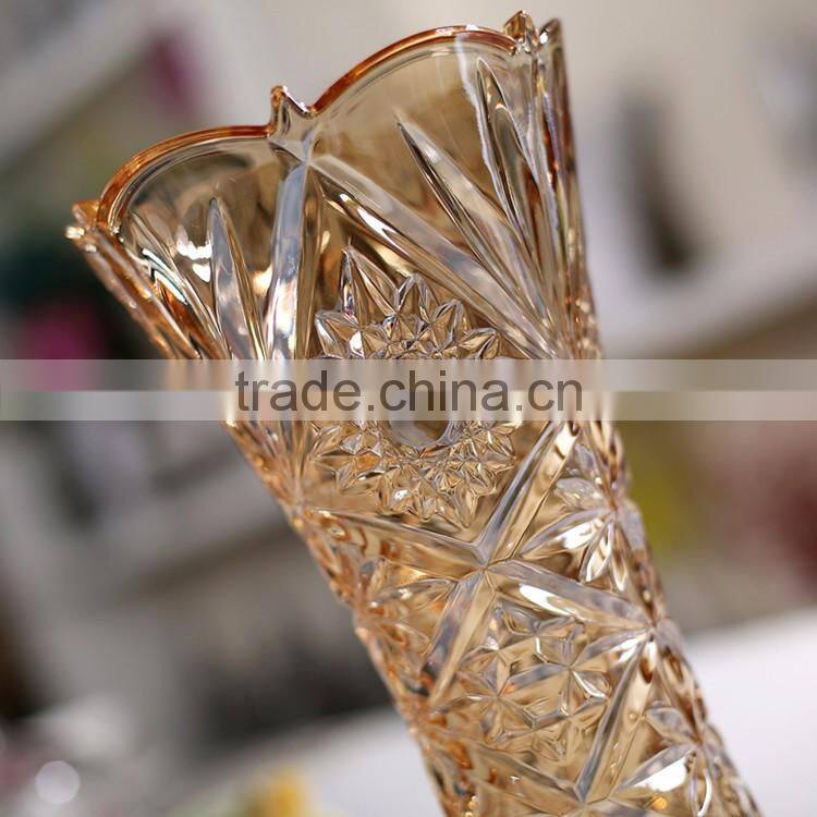 Attractive indoor flower arrangement container clear glass vase for wedding