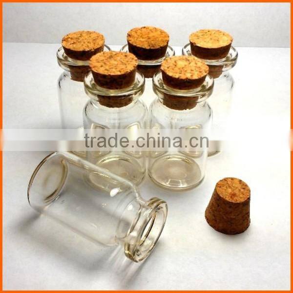 Wholesale clear small glass spice jar with cork