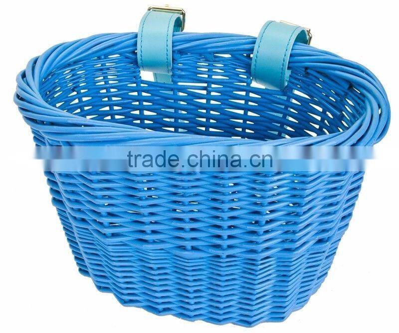 FRONT BICYCLE BIKE BASKET MINI WILLOW WICKER BASKET BLUE