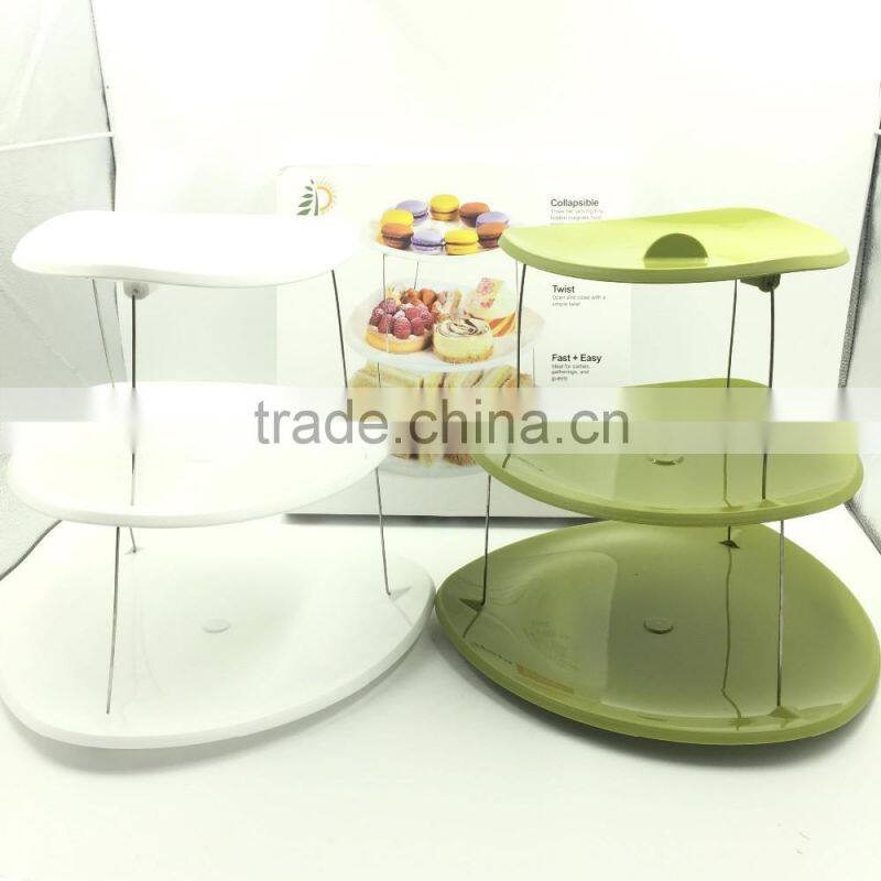 Plastic 3 Tier Fruit Tray, Sushi Divider Plate With Stealth Magnet Parts Fold