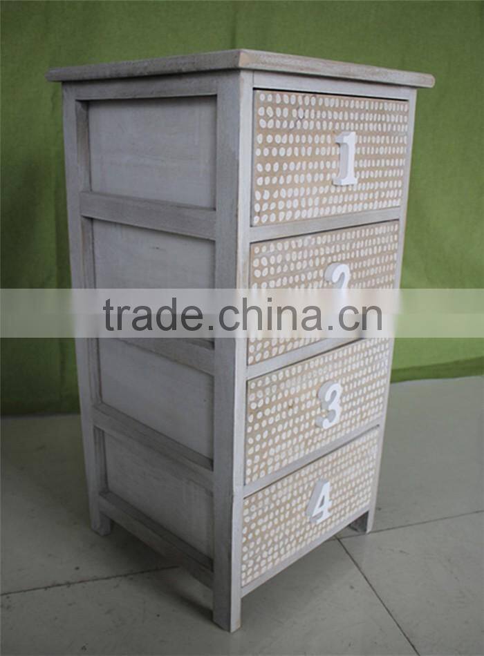 Unfinished solid bright white color wooden furniture for 4 hole