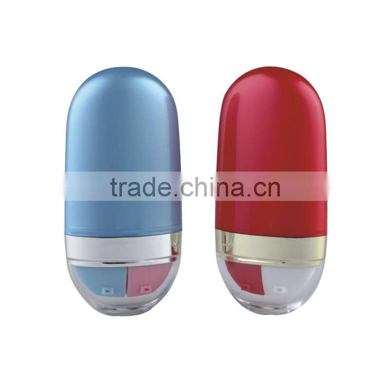 Inverted acrylic lotion double tube cream bottles