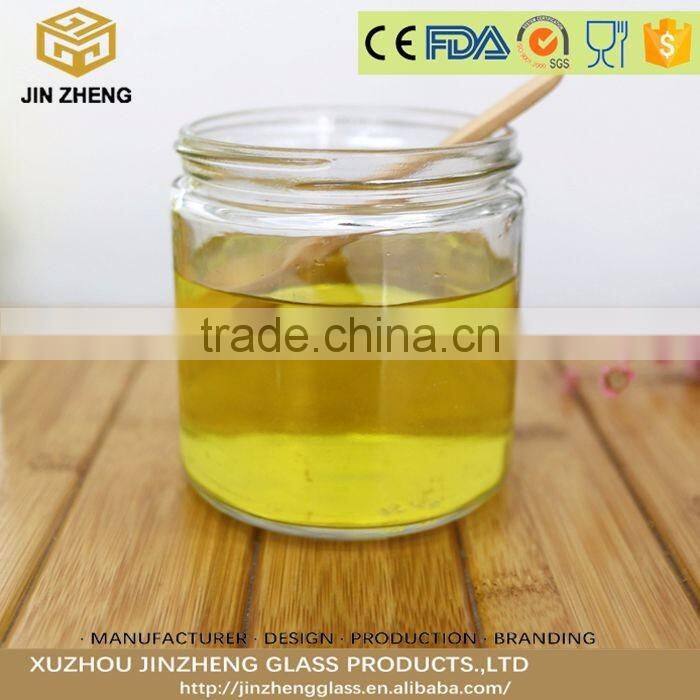 Home use 450ml food grade honey glass container with lid