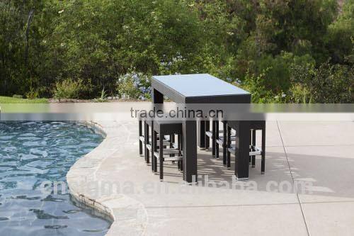 2017 Trade Assurance hot sale outdoor PE rattan resin wicker high bar tables furniture