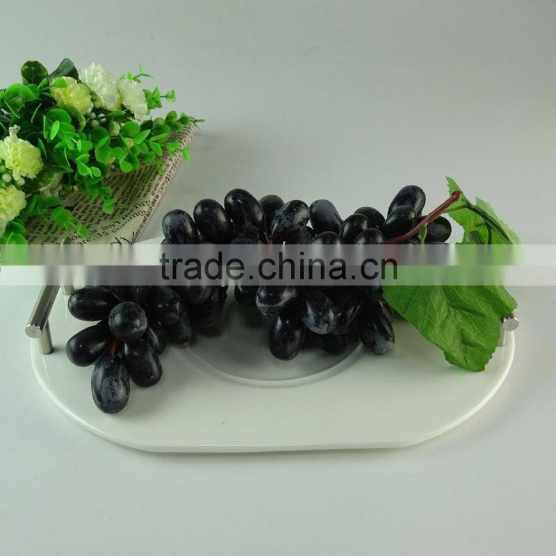 cheap stock daily used big square round ceramic plate with iron handle