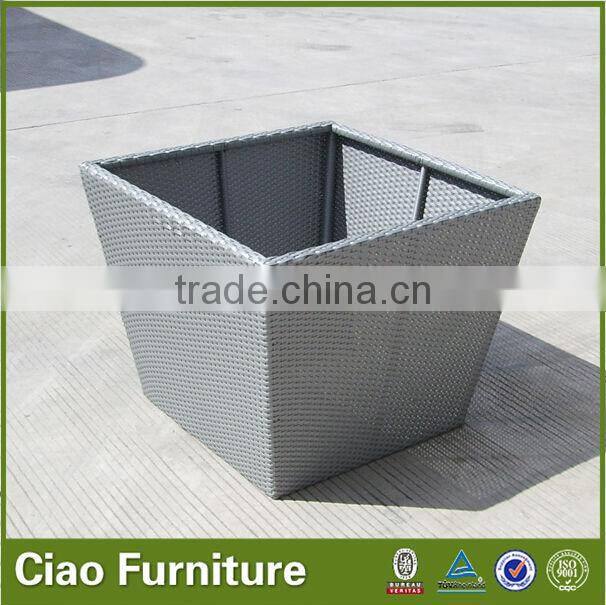 rattan alum plastic light balcony flower pots wholesale