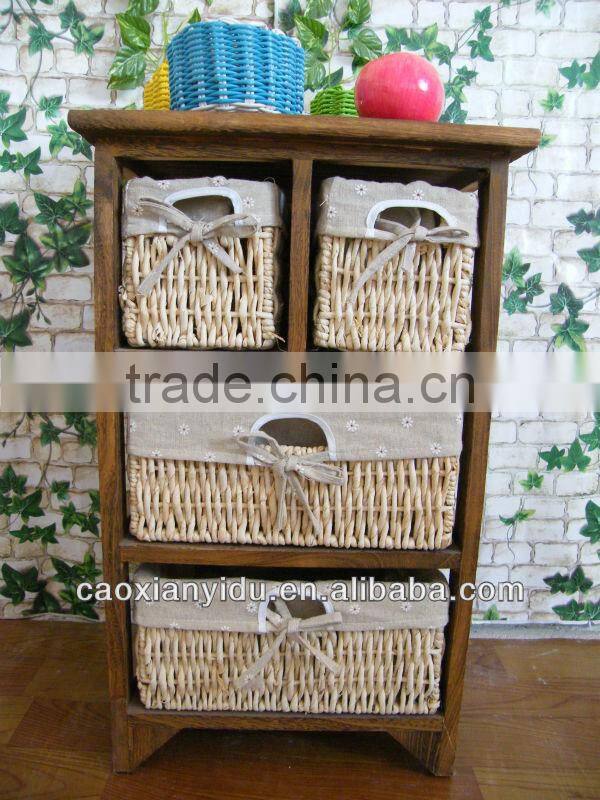 european style woven baskets cabinets wooden home decorative furniture