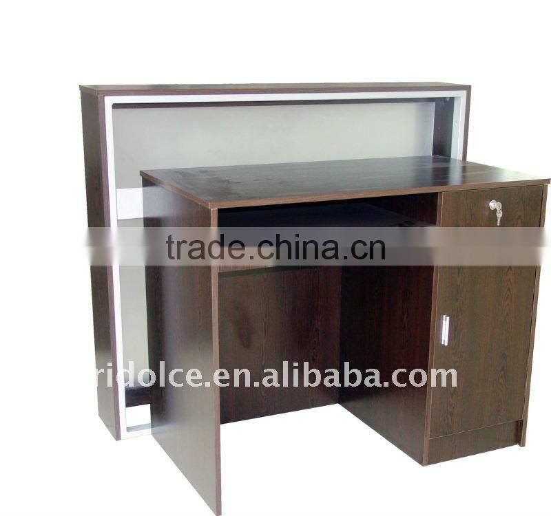 Nail salon reception desk Solid wood office table design receptionist table F-2709-2