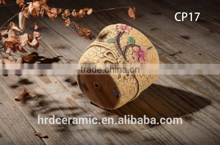 Newest fashion light weight waterproof ornamental cement flowerpot