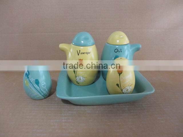 ceramic kitchen oil vinegar salt pepper bottle